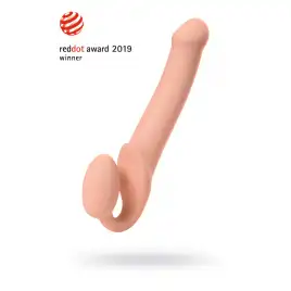 Безремневой нереалистичный страпон Strap-on-me, L, силикон, телесный, 25 см