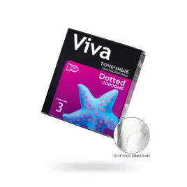Презервативы Viva, точечные, латекс, 18,5 см, 5,3 см, 3 шт.