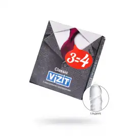 Презервативы Vizit, классические, латекс, 18 см, 5,2 см, 3 шт.
