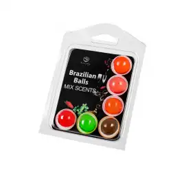 Массажное масло SECRET PLAY BRAZILIAN BALLS, микс ароматов, 6 х 4 гр