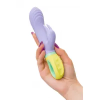 Изображение Flovetta by toyfa, Китай Вибратор для точки G с клиторальной стимуляцией, Flovetta WISTERIA, силикон, фиолетовый, 18,5 см