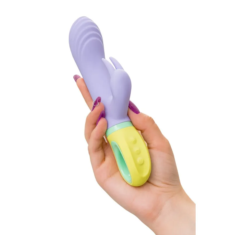 Изображение Flovetta by toyfa, Китай Вибратор для точки G с клиторальной стимуляцией, Flovetta WISTERIA, силикон, фиолетовый, 18,5 см