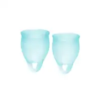 Фото  Менструальная чаша Satisfyer Feel Confident, 2 шт в наборе, силикон, синий