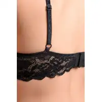 Фото Erolanta Lingerie Эротический бралетт Erolanta Sandra с открытой грудью кружевной, черный (50-52) в пакете