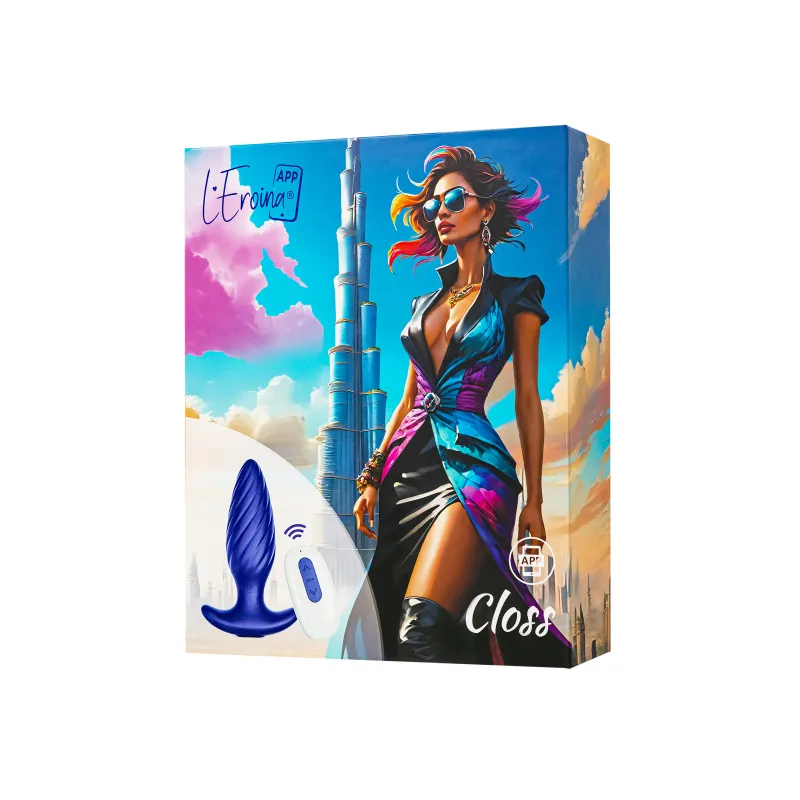 Изображение Leroina Анальная вибровтулка L`Eroina APP CLOSS с управлением от приложения и пульта, силикон, синий, 10,5 с