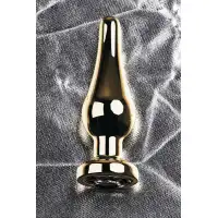 Фото Attitude Solution Ltd Анальная втулка Metal by TOYFA, металл, золотая, с кристаллом цвета алмаз, 10 см, Ø 3 см, 95 г