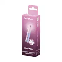 Фото  Мини-вибратор с 3D пульсацией Satisfyer Bold Kiss с USB-C зарядкой, силикон, ABS, розовый, 12,5 см
