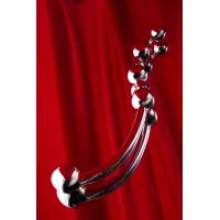 Фото  Анальная втулка-крюк, металл, серебряная, 30 см, Ø 3 см, 360 гр (в мешочке)