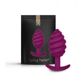 Gvibe Gplug Twist 2 Raspberry витая силиконовая анальная пробка для ношения, 10.5х3.9 см