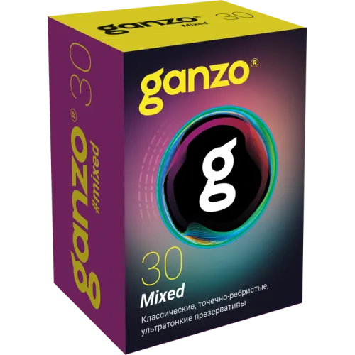 Фото GANZO Презервативы Ganzo Mixed, микс-набор, латекс, 18 см, 30 шт