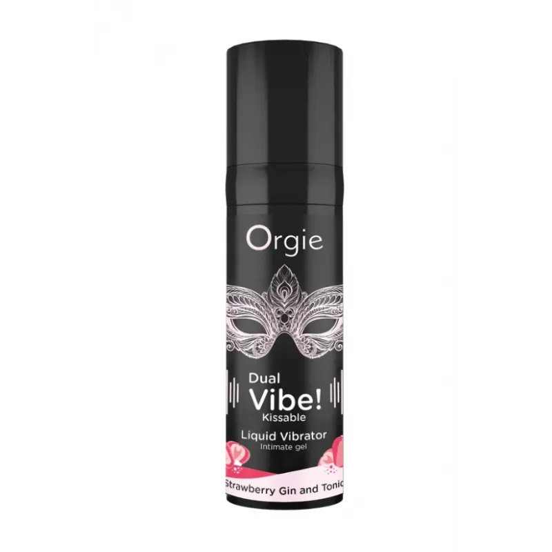 Фото Orgie, Португалия Съедобный гель с вибрацией Orgie DUAL VIBE! со вкусом коктейля STRAWBERRY GIN AND TONIC 15мл