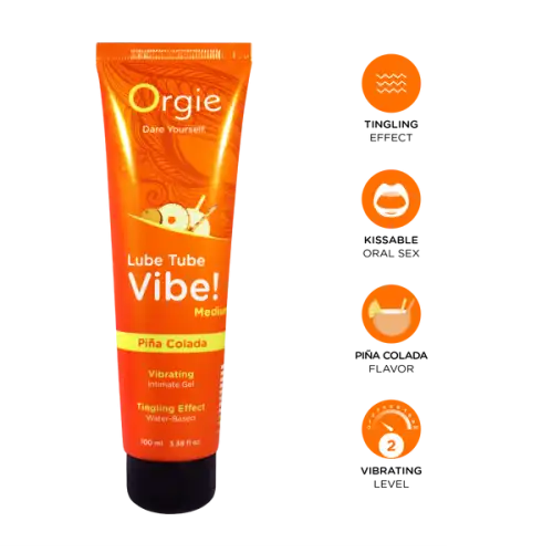 Изображение Orgie, Португалия Гель с эффектом вибрации Orgie Lube Tube Vibe Medium Pina Colada, 100 мл