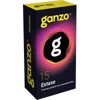 Изображение Ganzo, Великобритания Презервативы Ganzo Extase, с точечно-ребристой поверхностью, анатомической формы, латекс, 18см, 15шт