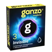 Фото Ganzo, Великобритания Презервативы Ganzo Invisible, супертонкие, с доп. смазкой, латекс, 18 см, 3 шт.