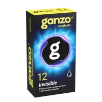 Фото Ganzo, Великобритания Презервативы Ganzo Invisible, супертонкие, с доп. смазкой, латекс, 18 см, 12 шт.