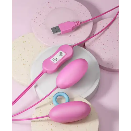 Адам и Ева Двойное виброяйцо на проводе Double Egg-Pink