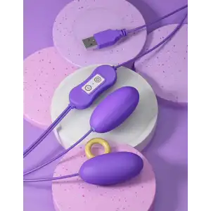 Двойное виброяйцо на проводе Double Egg-Purple