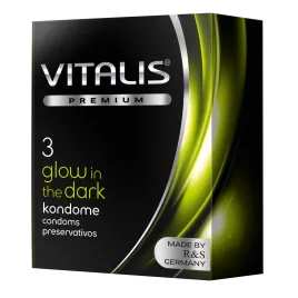 Презервативы Vitalis Premium №3 Glow in the Dark - светящиеся в темноте