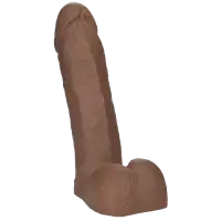 Фото Doc Johnson, США Насадка-фаллоимитатор с мошонкой мулат 8 inch Realistic Cock