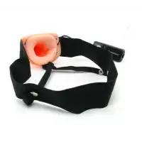 Изображение  Фаллопротез с вибрацией Hollow Strap On - Flesh