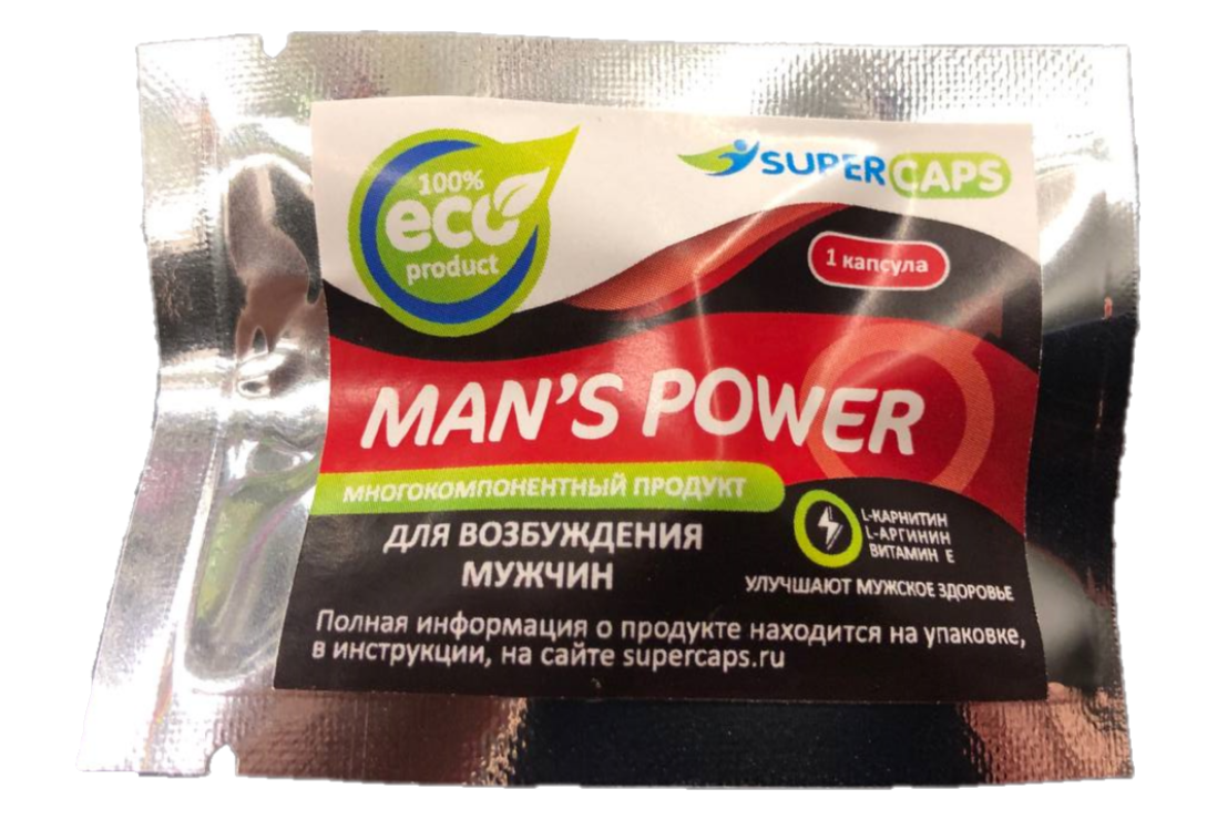 Фото Supercaps, Китай Капсулы Mans Power+Lcamitin возбуждающее средство 1 штука