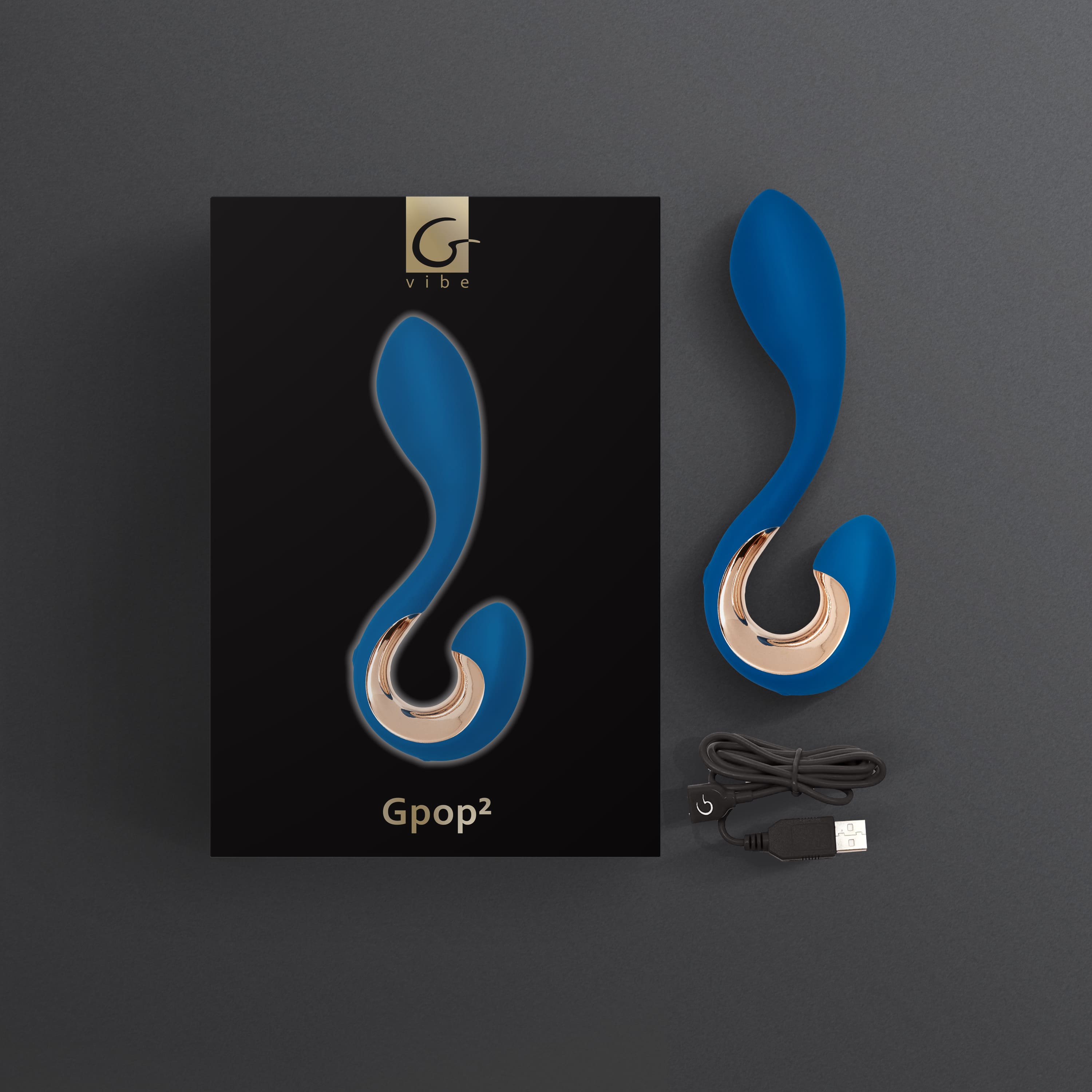 Фото Gvibe, Англия Gpop 2 Indigo Blue Gift Box - Мужской вибратор для стимуляции простаты, 12.5х2.8 см (синий)