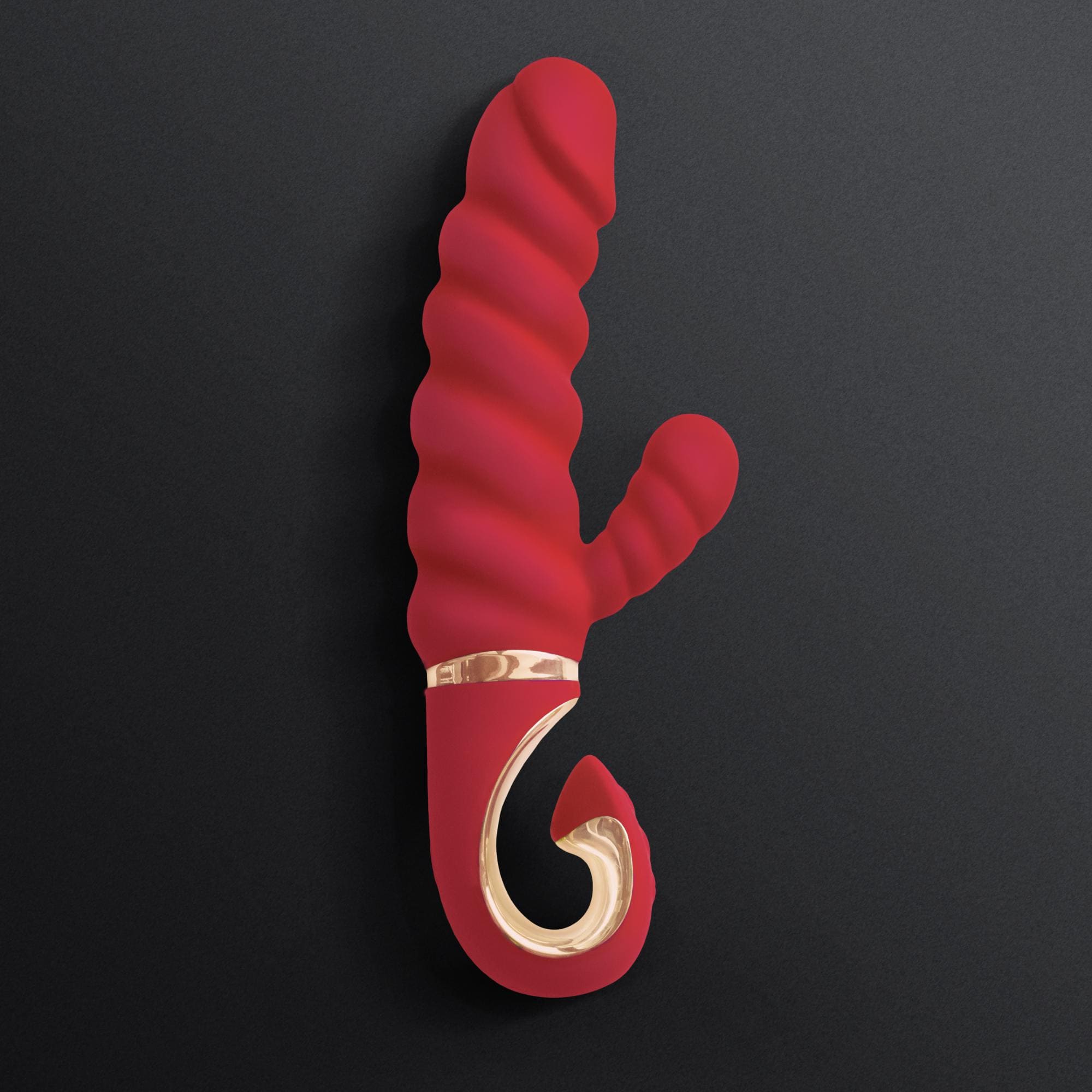 Изображение Gvibe, Англия Gvibe Gcandy Mini - Витой вибратор с клиторальным стимулятором, 19х3.5 см