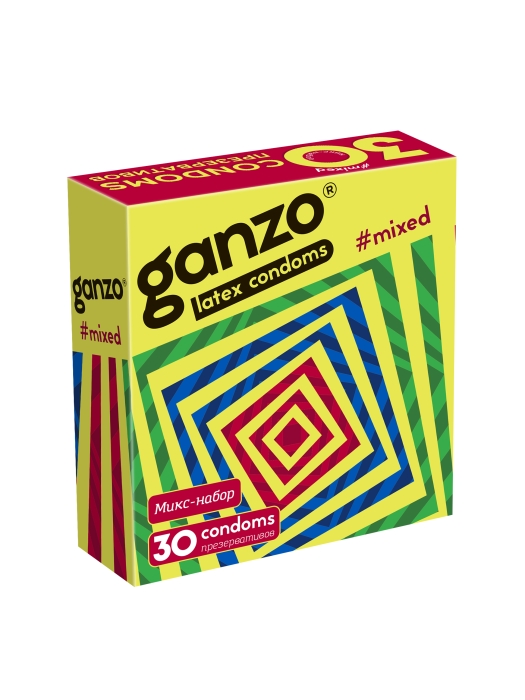 Фото GANZO Презервативы Ganzo Mixed, микс-набор, латекс, 18 см, 30 шт