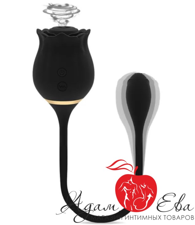 Изображение Адам и Ева Вакуумно-волновой стимулятор с вибрацией Black Rose