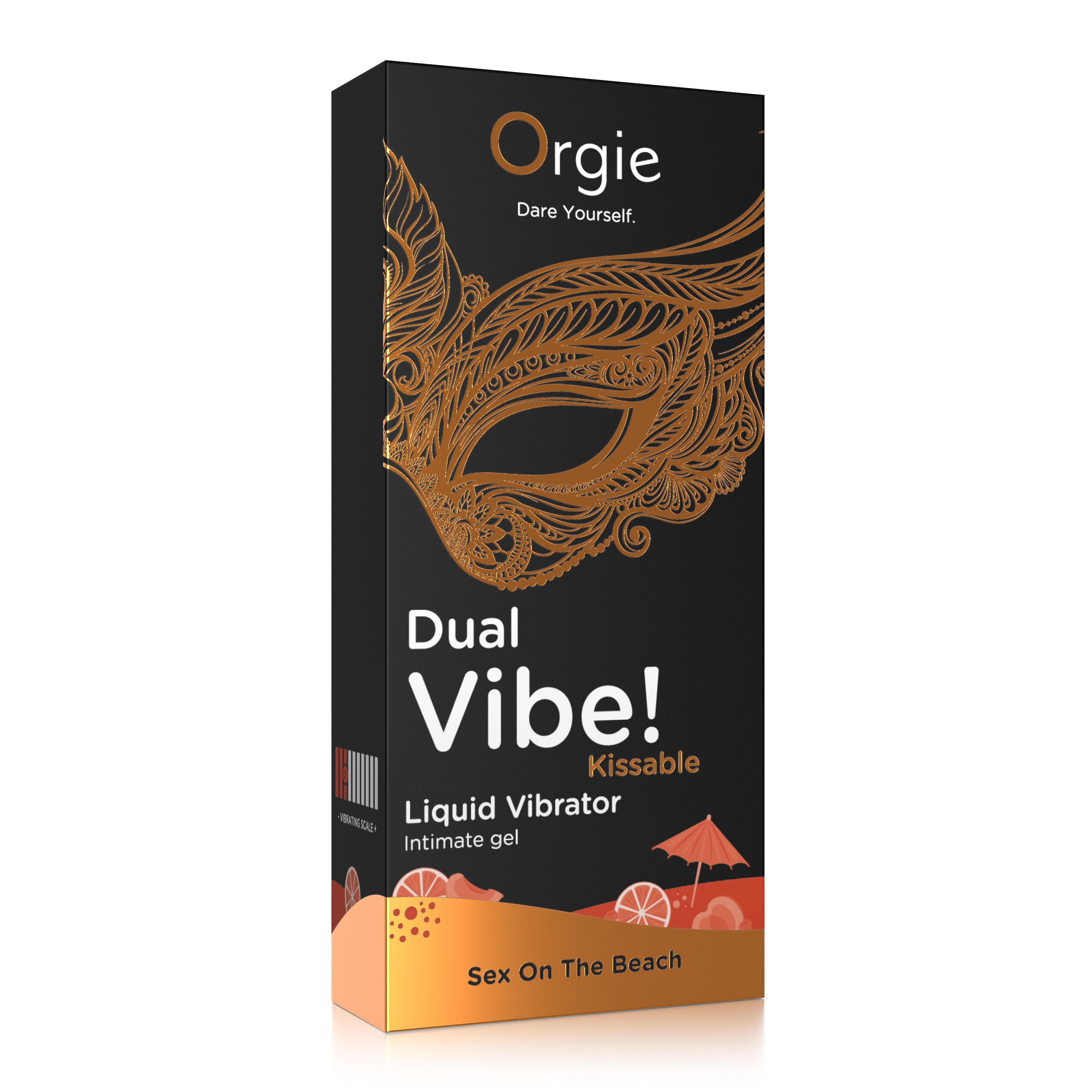 Изображение Orgie, Португалия Жидкий вибратор ORGIE DUAL VIBE! со вкусом коктейля SEX ON THE BEACH 15мл