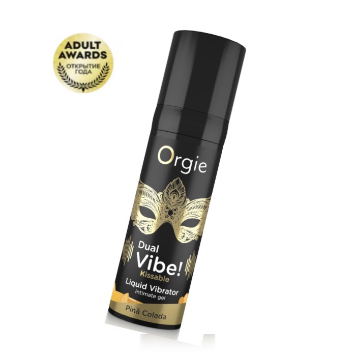 Фото Orgie, Португалия Жидкий вибратор ORGIE DUAL VIBE! со вкусом коктейля PINÃ COLADA 15мл