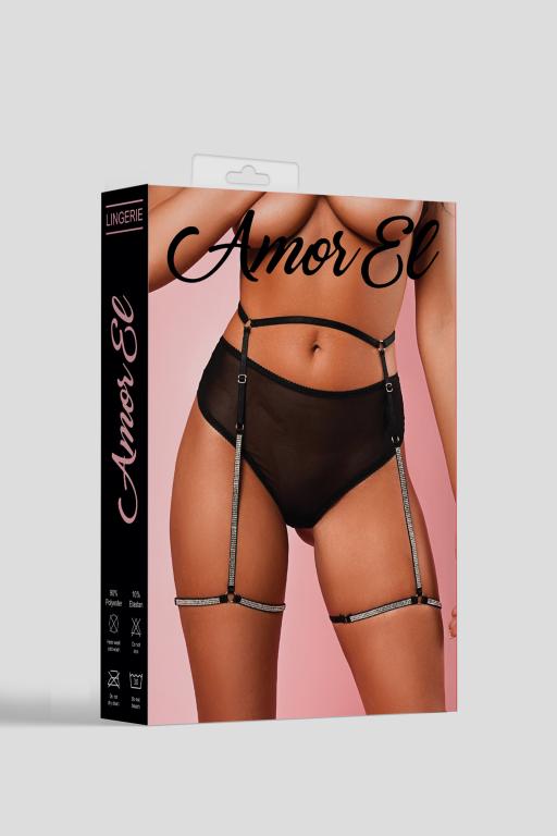 Изображение Amor EL, Испания Трусики с поясом и гартерами S/M Black