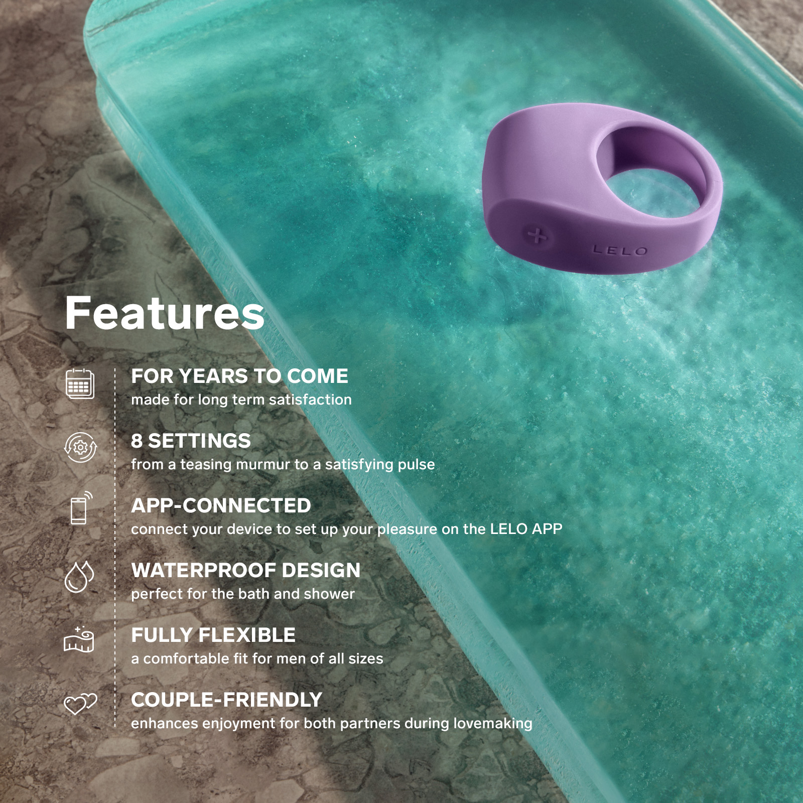 Фото Lelo, Швеция Lelo Tor 3 - эрекционное виброкольцо для пар с подключением к приложению, синий