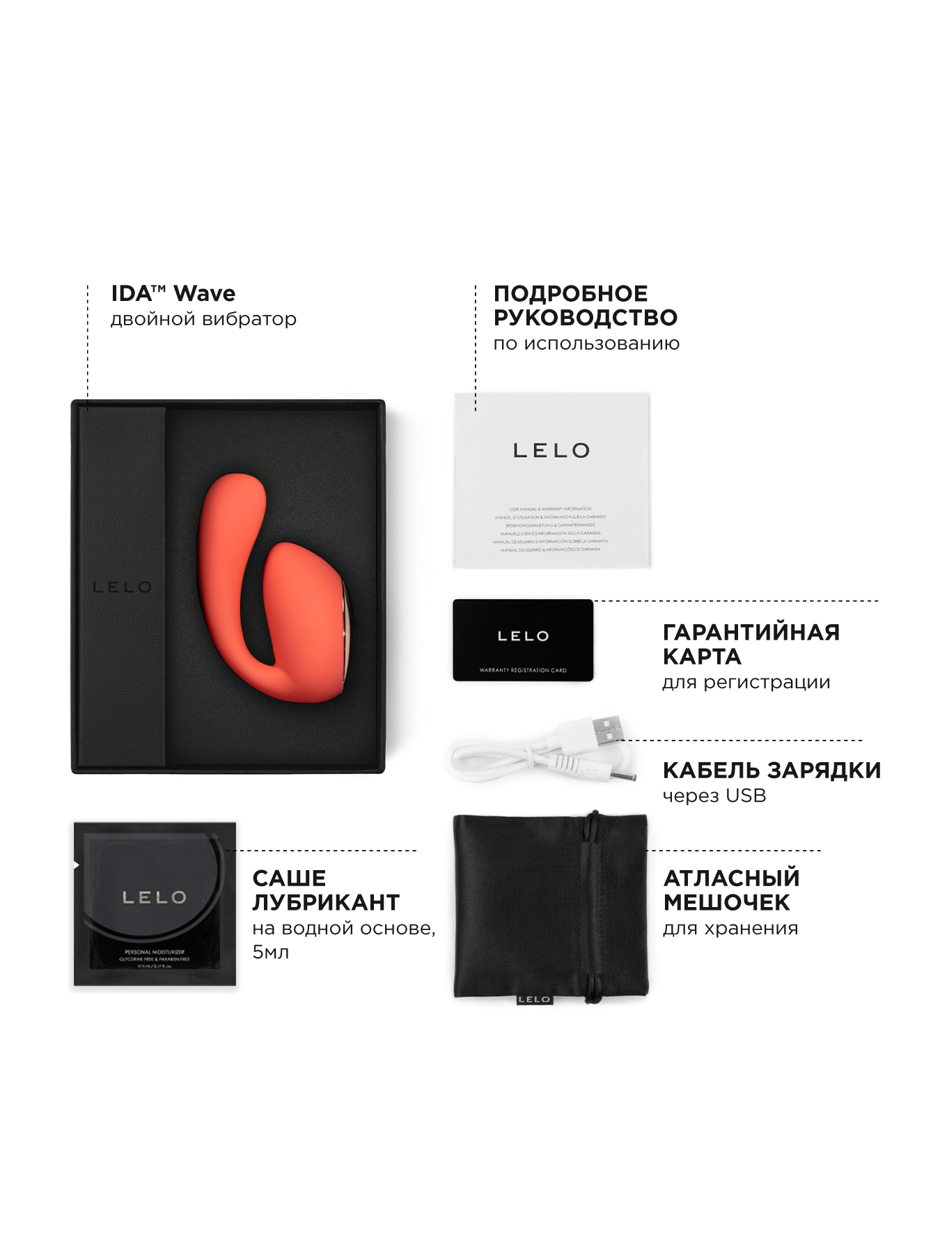 Изображение Lelo, Швеция Lelo Ida Wave - вибратор с управлением через приложение, (Коралловый)