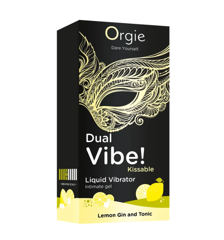 Фото Orgie, Португалия Съедобный гель с вибрацией Orgie DUAL VIBE! со вкусом коктейля LEMON GIN AND TONIC 15мл