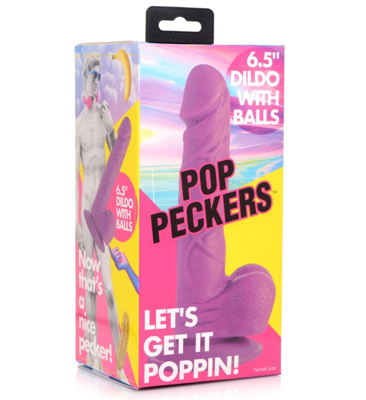 Pop Peckers - реалистичный фаллоимитатор на присоске, 19х3.8 см (Фиолетовый) — купить в Минске Изображение Pop Peckers - реалистичный фаллоимитатор на присоске, 19х3.8 см (Фиолетовый)