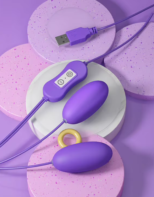 Адам и Ева Двойное виброяйцо на проводе Double Egg-Purple