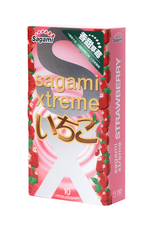 Sagami, Япония Презервативы Sagami, xtreme, strawberry, латекс, 19 см, 5,2 см, 10 шт. — купить в Минске Фото Sagami, Япония Презервативы Sagami, xtreme, strawberry, латекс, 19 см, 5,2 см, 10 шт.