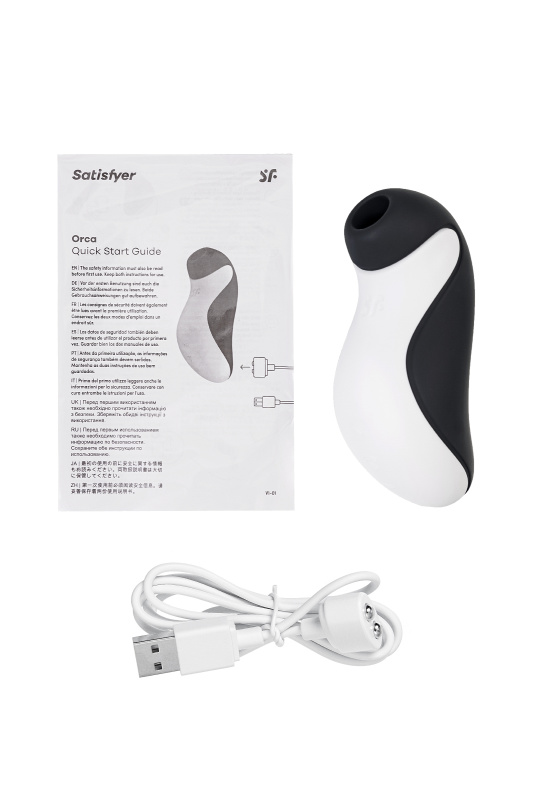 Изображение Satisfyer, Германия Вакуум-волновой бесконтактный стимулятор клитора Satisfyer Orca, силикон, черный, 11,5 см.