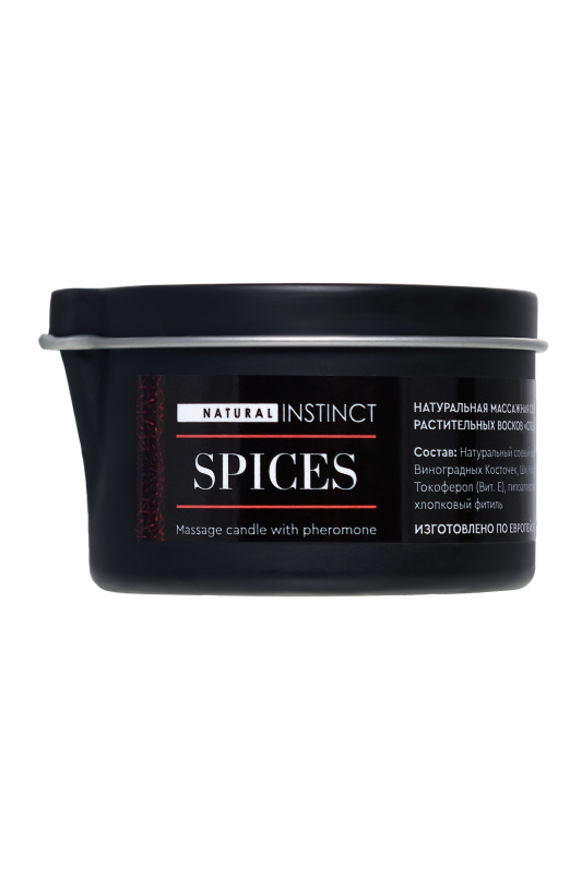 Фото Natural Instinct, Россия Массажная свеча ароматическая с феромонами  Natural Instinct , SPICES 70 ml