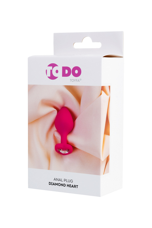 Фото ToDo by Toyfa Анальная втулка ToDo by Toyfa Diamond Heart, силикон, розовый, 8 см, Ø 3,5 см