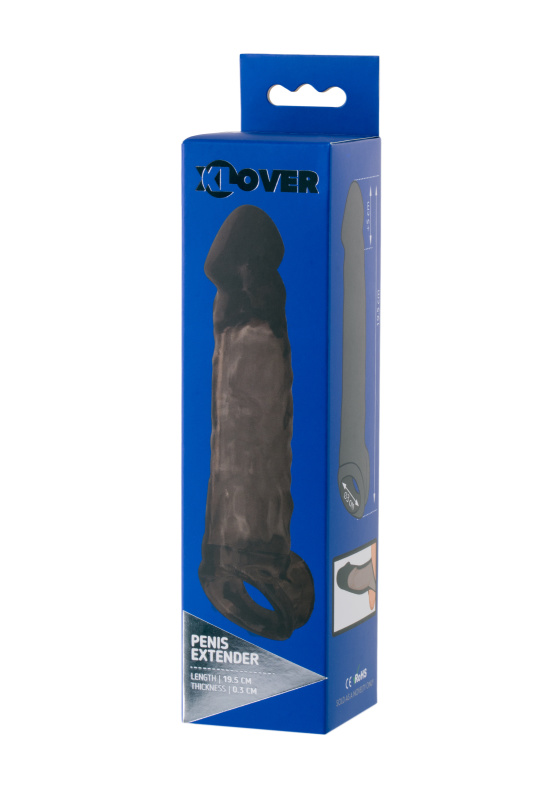 Изображение XLover by TOYFA Насадка Toyfa XLover, для увеличения размера, TPE, черная прозрачная, 19.5 см