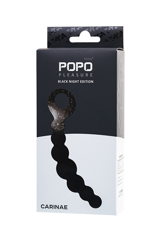 Изображение POPO Pleasure by TOYFA Анальный стимулятор POPO Pleasure by TOYFA Carina, водонепроницаемый, силикон, черный, 19 см, Ø 3 см