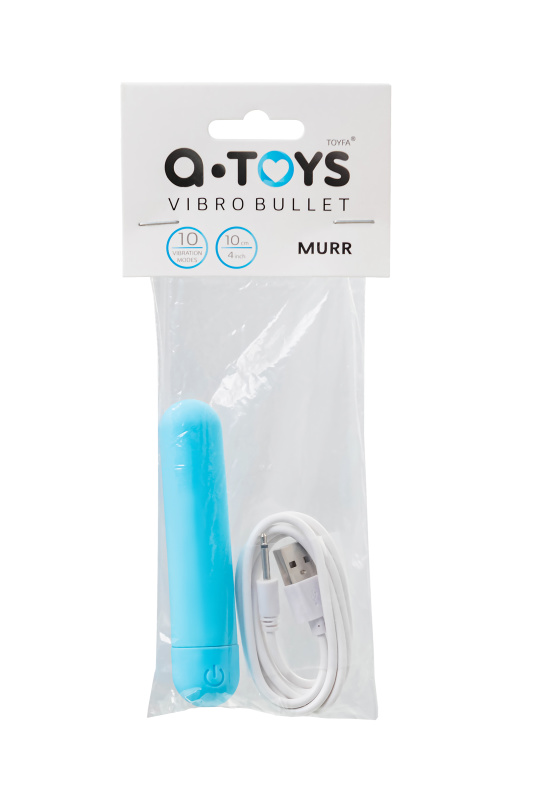 Фото A-toys by TOYFA Вибропуля A-Toys by TOYFA MURR, силикон, голубой, 10 см