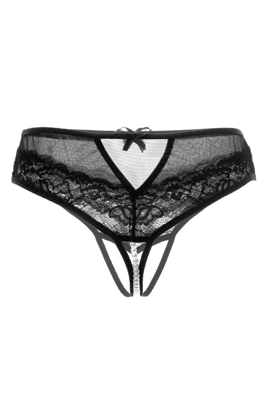 Erolanta Lingerie Эротические трусики с жемчужной нитью Erolanta Joan, черный (46-48) — купить в Минске Изображение Erolanta Lingerie Эротические трусики с жемчужной нитью Erolanta Joan, черный (46-48)