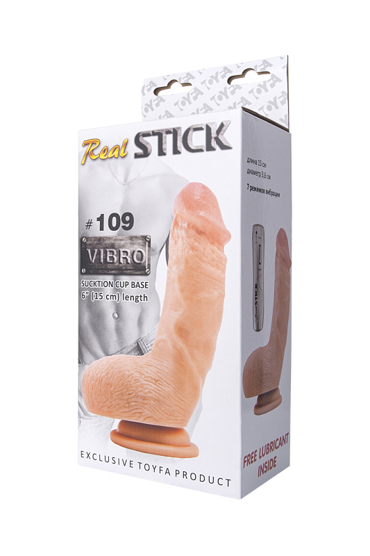 Изображение RealStick Nude by TOYFA Вибратор RealStick #109 телесный, 7 режимов вибрации, 15 см
