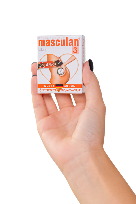 Фото Masculan Презервативы Masculan Ultra 3,  3 шт.  Продлевающие (Long Pleasure)