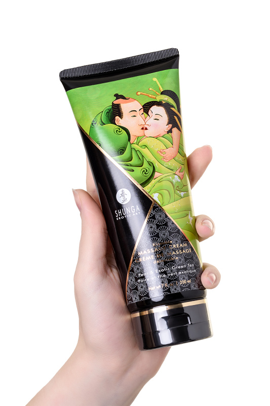 Изображение Shunga, Канада Массажный крем для тела Shunga «Груша и зеленый чай» (Pear&Exotic Green Tea), съедобный, 200мл