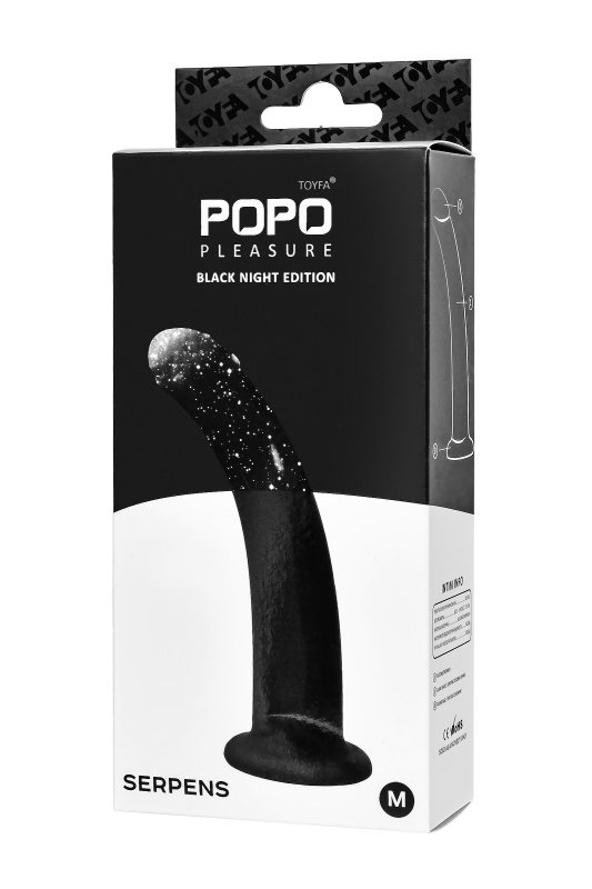 POPO Pleasure by TOYFA Анальный фаллоимитатор с изгибом POPO Pleasure by TOYFA Serpens, M, силикон, черный, 16,5 см — купить в Минске Изображение POPO Pleasure by TOYFA Анальный фаллоимитатор с изгибом POPO Pleasure by TOYFA Serpens, M, силикон, черный, 16,5 см
