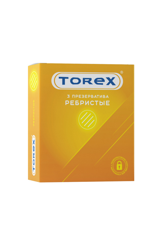 Изображение Torex Презервативы Torex, ребристые, латекс, 18,5 см, 5,4 см, 3 шт.